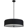 Dainolite Preston 4 Light Pendant 26\" Dia Matte Black Black Shade Lamp