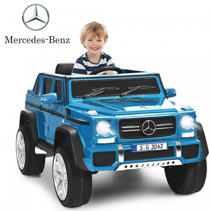 12v Licensed Mercedes-benz Kids Ride On Car Rc Motorized Vehicles W/ Trunk Navy