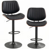 HOMCOM Bar Stools Set of 2, Mid-Century Modern Swivel Barstools, Black