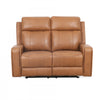 Bellamy 58 in. Leather Match Power Reclining Loveseat with Adjustable Headrest and USB - Cognac | Causeuse inclinable electrique Bellamy de 58 po en cuir assorti avec appuie-tete ajustable et USB - Cognac