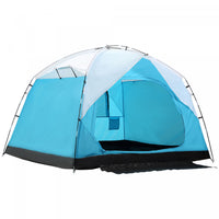 Outsunny 4 Person Camping Tent With Door Windows Backpacking Tent For Family Hiking Travel Hunting P
