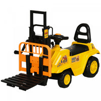 Aosom Kids Ride On Forklift With Fork And Tray, Kids Ride On Tractor With Under Seat Storage, No Pow