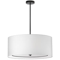 Dainolite Porscha 4 Light Pendant Medium Matte Black White Shade Lamp