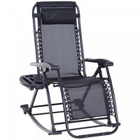 Outsunny 2 In 2 Adjustable Lounge Chair Black