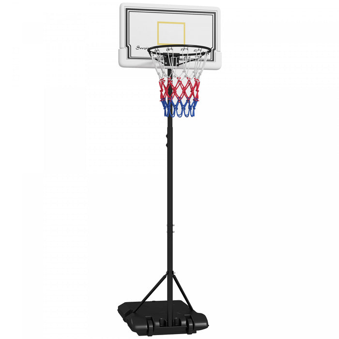 Soozier Basketball Hoop Outdoor With Wheels, 6-7ft Height Adjustable