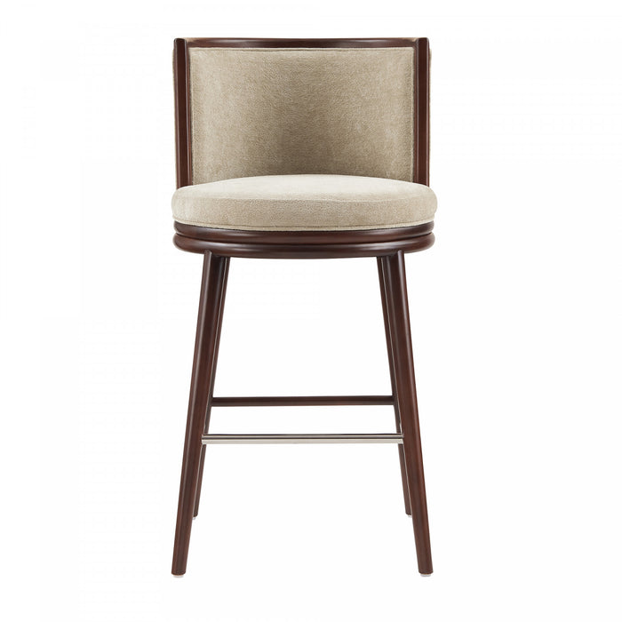Evalyn Modern Wood Upholstered Barstool in Natural