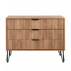 Dumbo Modern 35\" Fluted Dresser in Golden Brown (3-Drawer)