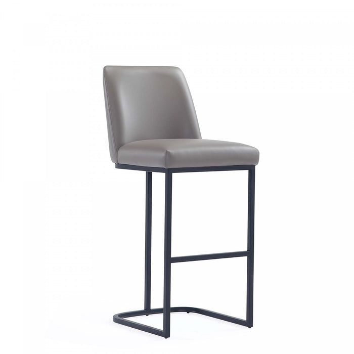 Serena Modern Metal Upholstered Barstool in Taupe Bar Stool