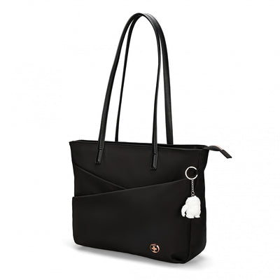 Swissdigital KATY Rose Tote Bag – 16" Laptop, USB Charging, LED Light, RFID Protection, Water-Repellent, Multi-Pockets