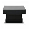 Aspire 27.5 Inch Square Rotating Lift-Top Coffee Table with High-Gloss Finish and Hidden Storage, Black | Aspire Table Basse Carree Rotative Relevable 27.5 po avec Finition Haute Brillance et Rangement Cache, Noir
