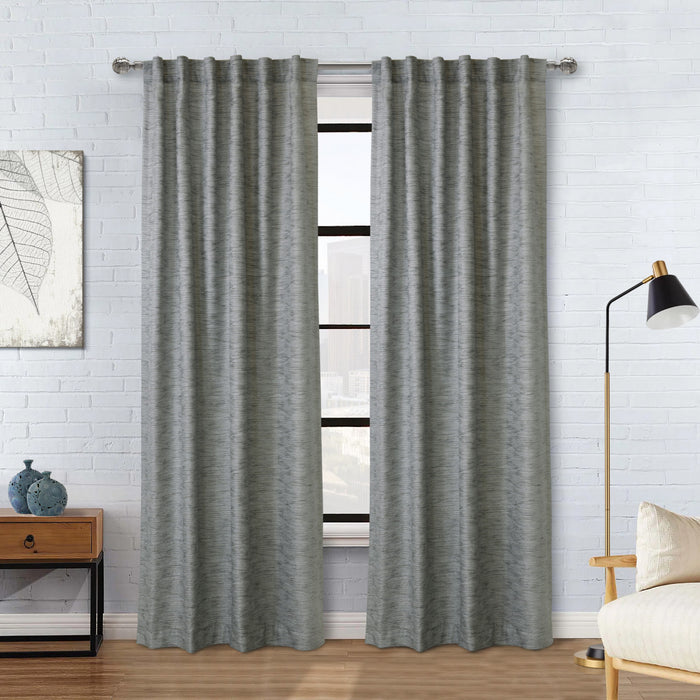 Habitat Odessa Grey Light Filtering Dual Header Curtain Panel - 52 x 84