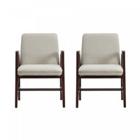 Stella Modern Velvet Wood Armchair in Champagne - Set of 2