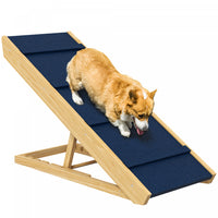 Pawhut Dog Stairs, Adjustable Pet Stairs, Foldable Dog Steps With Non-slip Mat, For Small To Large D