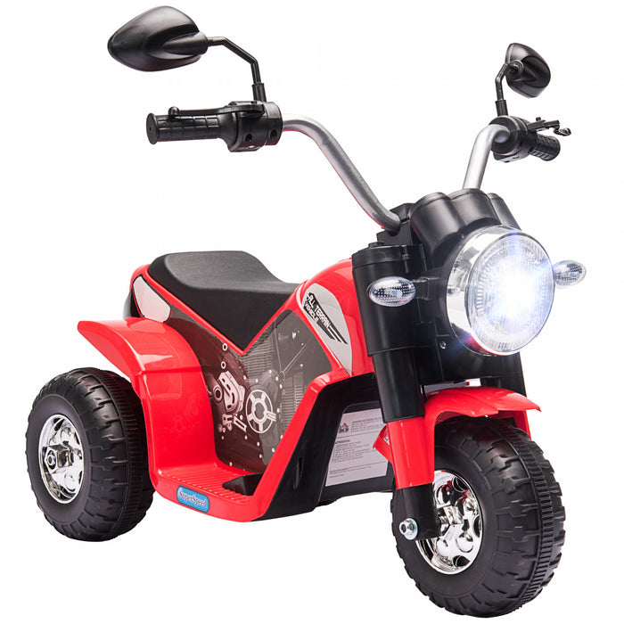 Aosom Kids Electric Motorcycle 6v Battery Powered Ride-On Ride-on Dirt Bike 3-wheels Motorbike With Horn Headlights Realistic Sounds 1.24mph Speed For Girls Boy 18 - 36 Months Red
