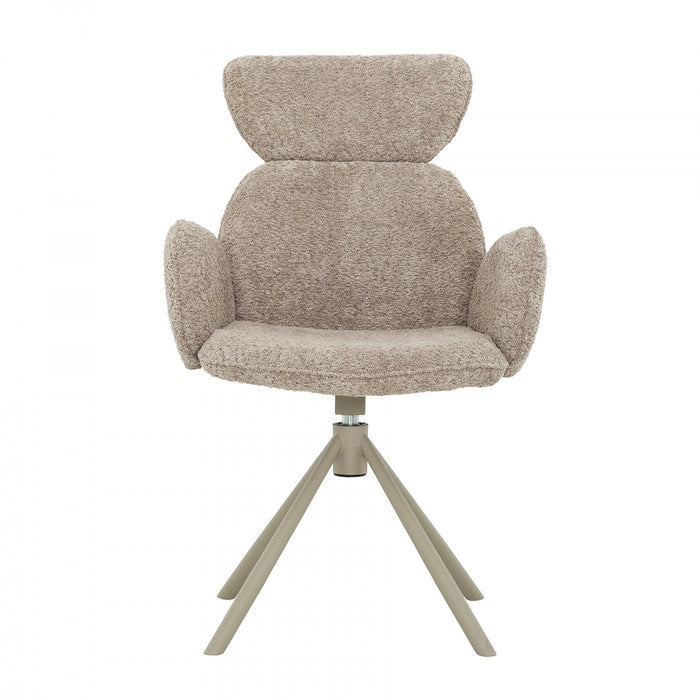 Wrenley Upholstered Swivel Dining Chair with Pedestal Base (Set of 2)