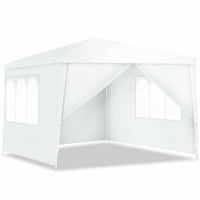 Costway 10'x10' Canopy Gazebo Party Wedding Event Tent Heavy Duty Side Walls
