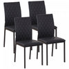 HOMCOM Dining Chairs Faux Leather Accent Chairs, Set of 4, Black