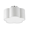 Dainolite Phlox 3 Light Flush Mount Small Polished Chrome White Shade Lamp
