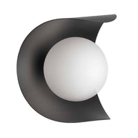 Dainolite Crescent 1 Light Wall Sconce Matte Black Finish Lamp