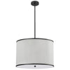 Dainolite Prudy 4 Light Pendant Matte Black White Pleated Shade Lamp