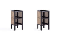 Versailles Industry Chic End Table in Black and Natural - Set of 2 