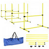Pawhut 39\"L Dog Agility Training Equipment for Large Medium Small Dog, 6 PCS Adjustable Height Hurdles for Agility Training, Obstacle Course Starter Kit, 6KG Net Wight, Yellow