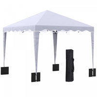Outsunny 10' X 10' Pop Up Canopy Tent, Instant Shelter With Adjustable Height, Garden Outdoor Party 
