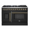 Forno Galiano 48\" French Door Dual Fuel Range, Black, 6.58 cu.ft. -FFSGS6356-48BLK