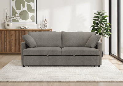 Sleeper Sofa, 78" Length, Convertible Sofa Bed, Light Brown Fabric, Contemporary, Modern Sleeper Sofa | Canape Lit Convertible, 78" Longueur, Tissu Marron Clair, Contemporain, Moderne