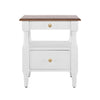 Emma 2-Drawer Wooden Bedroom Nightstand with Non-Slip Feet, Milk White