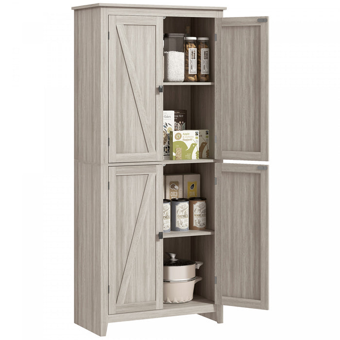 HOMCOM 72\" Freestanding Kitchen Pantry, Buffet Cabinet, Grey