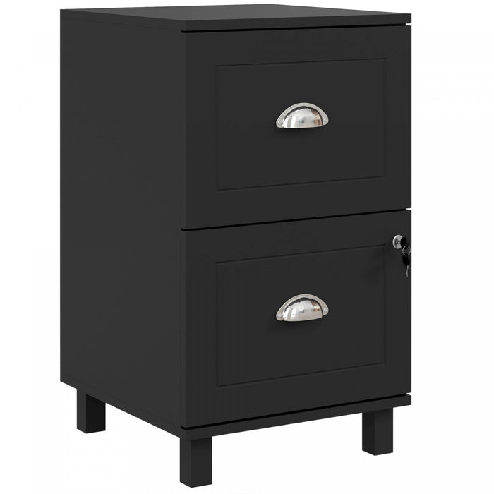 HOMCOM Lockable 2 Drawer File Cabinet with Hanging Bars for A4 and Letter