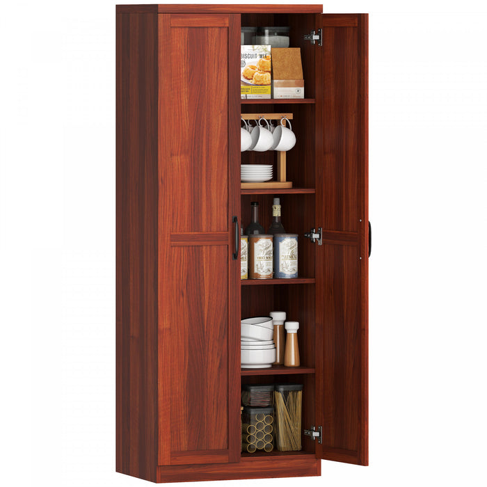 HOMCOM Kitchen Pantry Cabinet with Adjustable Shelves for Dining Room