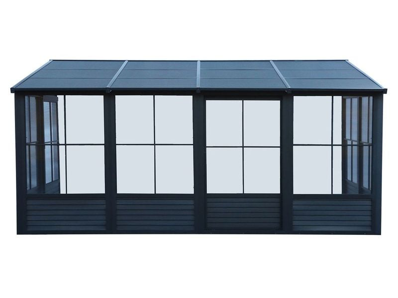 Florence - Wall Mounted Solarium 8x16 Metal Roof In Black