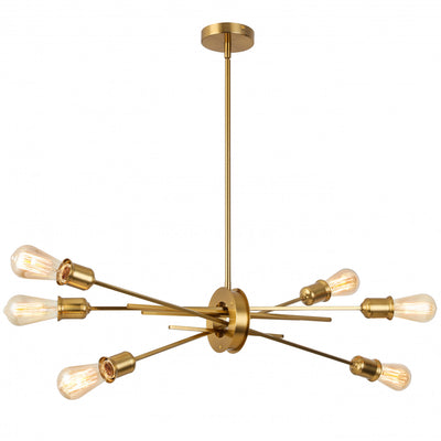 Dainolite Nebraska 6 Light Horizontal Pendant Aged Brass Finish Lamp|Luminaire suspendu horizontal Nebraska de Dainolite avec fini laiton vieilli et 6 ampoules