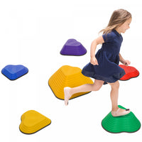 Qaba Stepping Stones Kids, 6pcs Obstacle Course For Kids, Non-slip Heart-shaped Balance Stepping Sto