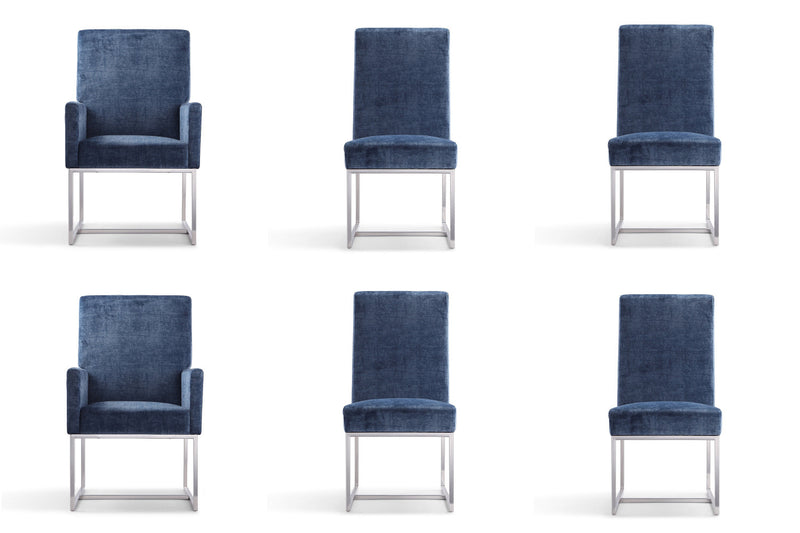 Element Modern 6-Piece Dining Chair Set in Blue