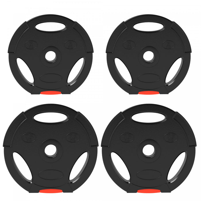 Soozier Set Of 4 1-inch Weight Plates With 3 Grips, 2 X 17lbs + 2 X 11lbs