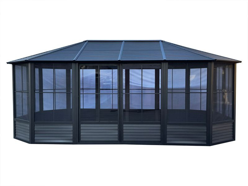 Florence Solarium 12x18 Metal Roof In Black