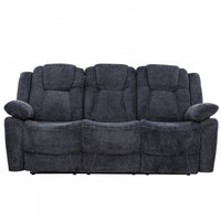 Renner 80 in. Upholstered Manual Reclining Sofa with Lever - Dark Grey