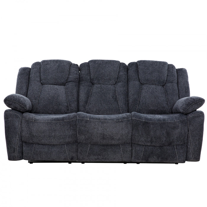 Renner 80 in. Upholstered Manual Reclining Sofa with Lever - Dark Grey