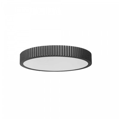 Dainolite Nabisco LED Flush Mount 30w Matte Black White Acrylic Diffuser Lamp|Plafonnier affleuré Nabisco de Dainolite en acrylique blanc qui diffuse la lumière, avec fini noir mat et ampoule à DEL de 30 W