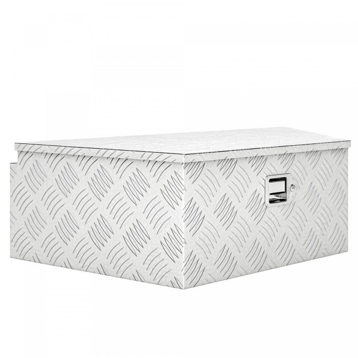 HOMCOM 39inch Trailer Tongue Box with Lock Aluminum Truck Bed Tool Box