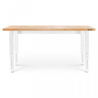 Gladiator 6' Adjustable Height Hardwood Workbench - Hammered White