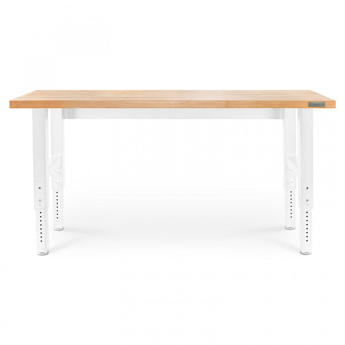 Gladiator 6' Adjustable Height Hardwood Workbench - Hammered White