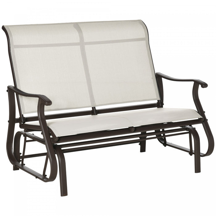 Outsunny 2-person Outdoor Glider Chair For Outdoor, Backyard, Cream White