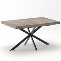 Ethan Retro Rectangular Extendable Dining Table with Hidden Storage,Grey 