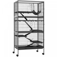 Pawhut 6-tier Rolling Small Animal Cage, Deluxe Rabbit Cage, Ferret Cage For Mink, Chinchilla, Kitte