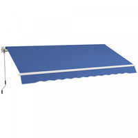 Outsunny Retractable Awning Manual Sun Shade Shelter Dark Blue
