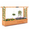 Costway 1 Pcs Raised Garden Bed With Trellis Hanging Roof Planter Box Drainage Holes For Patio